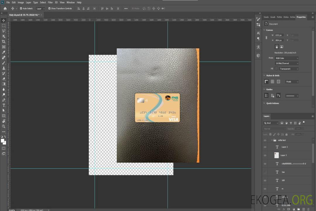 Photolook de la carte visa de la première banque nationale du Botswana template